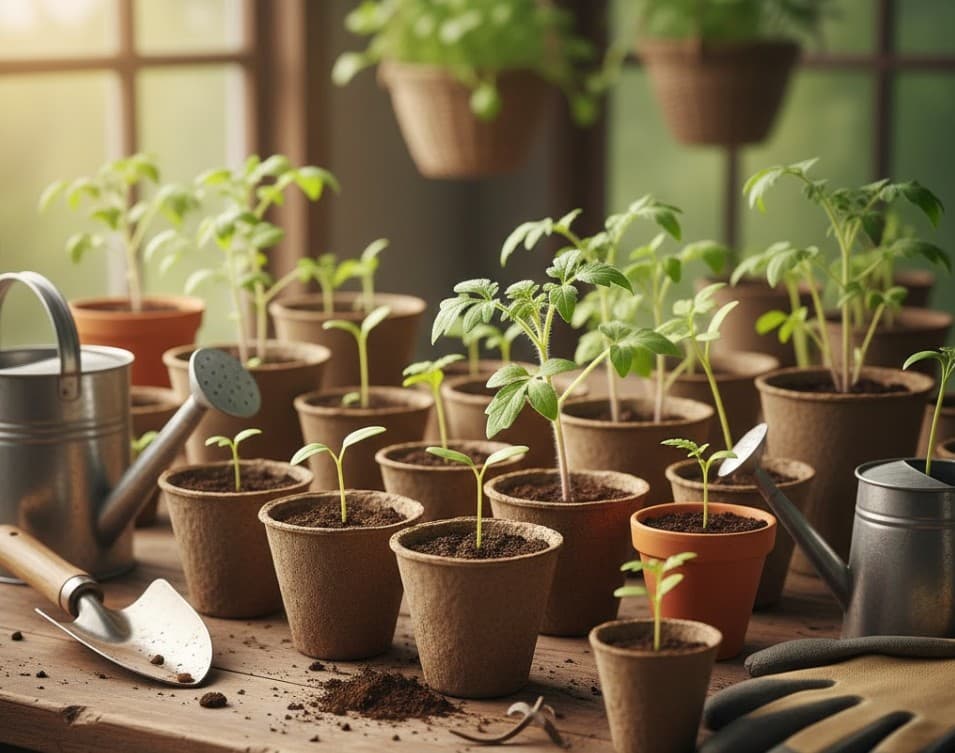 Kids tending their backyard garden at Sunrise Seedlings nursery in Quispamsis, New Brunswick